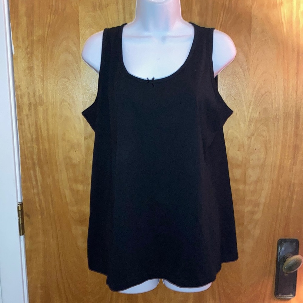 Carole Hochman Black Tank Top With Bow Size XL